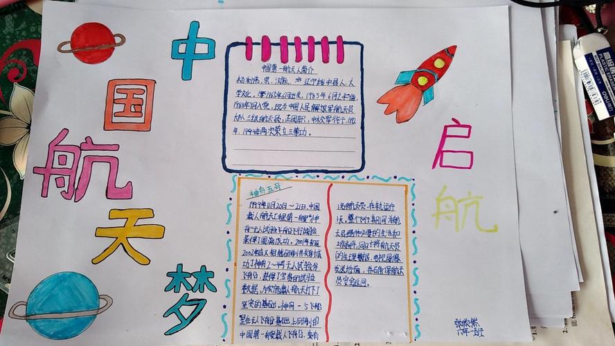 小学六年级科学开展弘扬航天精神致敬中国航天人手抄报制作活动
