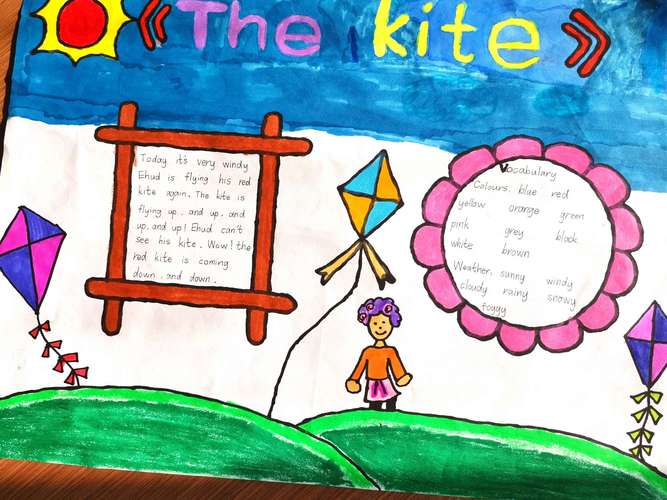 fly dreams第一实验学校四年级英语课外阅读 the kite手抄报