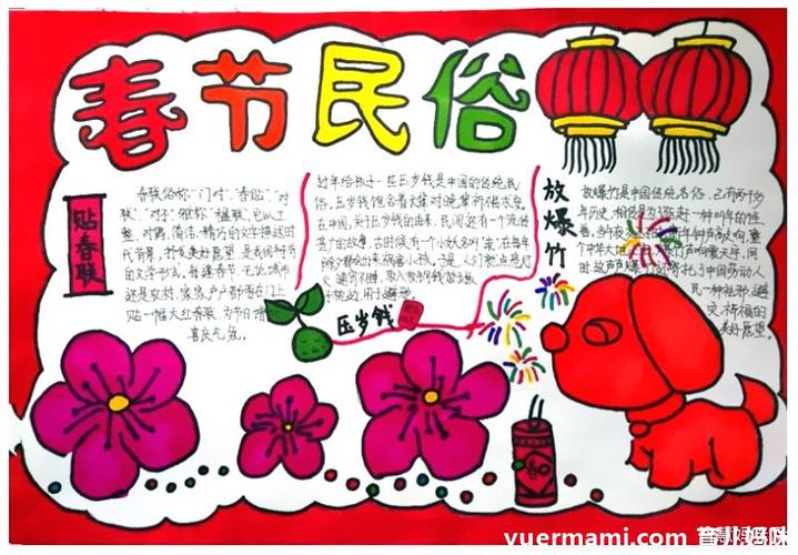 春节手抄报简单又漂亮-图6传统年俗中初一拜年一定是长辈或者左邻右