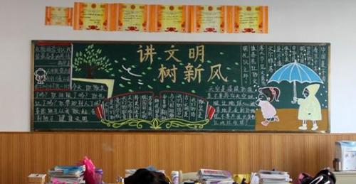 亳州幼师成功举办文明礼仪教育黑板报评比活动