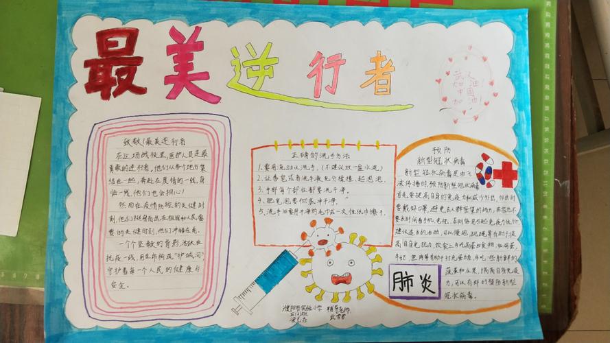 濮阳市实验小学五年级二班致敬最美逆行者手抄报大赛