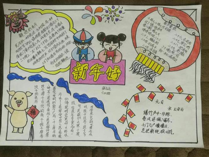 中国娃过中国年沧州市第二实验小学六四班手抄报展示