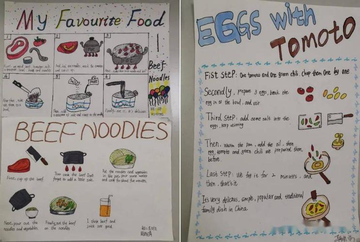 石家庄一中实验学校初二英语组举行食谱手抄报趣味竞赛食物菜单英语手
