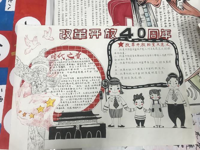 美术学院开展庆祝改革开放40周年主题手抄报活动 -贵州师范大学思想