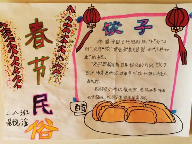 除了包饺子我们第四小组的小青葵还做了饺子题材的手抄报