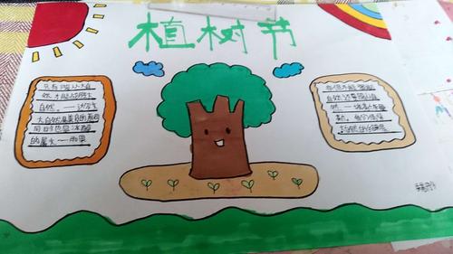 手绘美好环境抒热爱生活之情-----西崔庄小学五年级植树节手抄报绘展