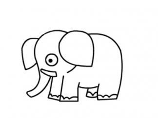 大象摘香蕉简笔画