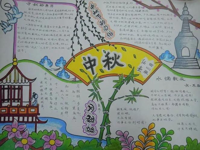 中秋国庆25幅手抄报模板 诗词故事大全总有一款适合孩子