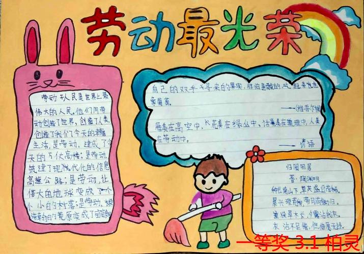 庆五一沂南县双语实验学校劳动节最美手抄报评选活动