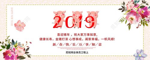 2019猪年新年贺卡公司企业春节新春祝福贺卡