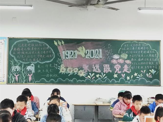 王石小学开展百年礼赞童心向党黑板报评比活动