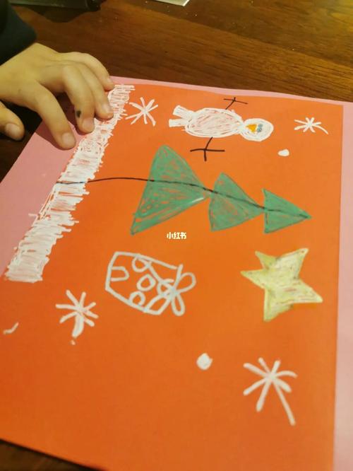 写圣诞贺卡的趣事by 5岁的freya贺卡绘画圣诞节礼物礼物画画的