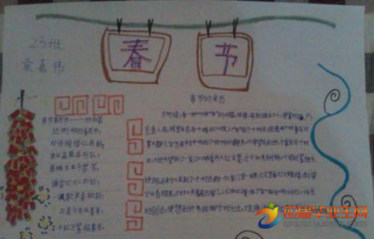 关于春节的起源手抄报 汉字的起源手抄报