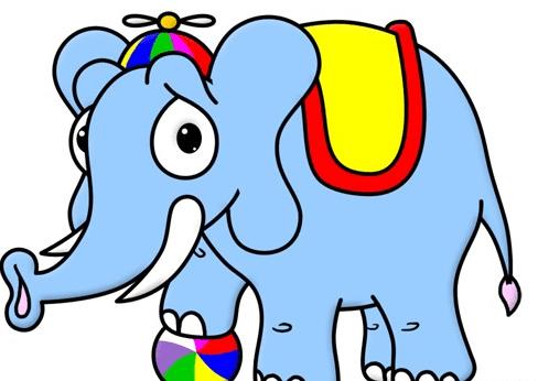 大象简笔画步骤彩色小动物