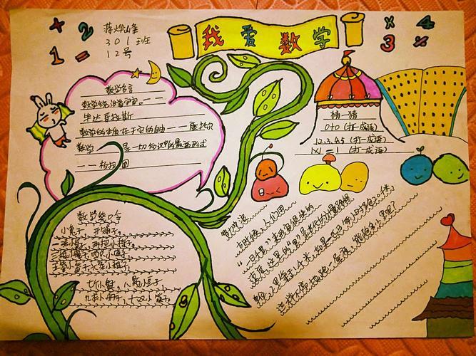 数学之美由我创造香洲区圆明小学三四年级《数学手抄报》活动走进奇妙