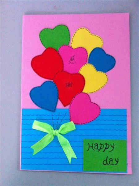 贺卡儿童涂色卡diy节日祝福卡片送教师手工创意小礼物感恩贺卡怎么做