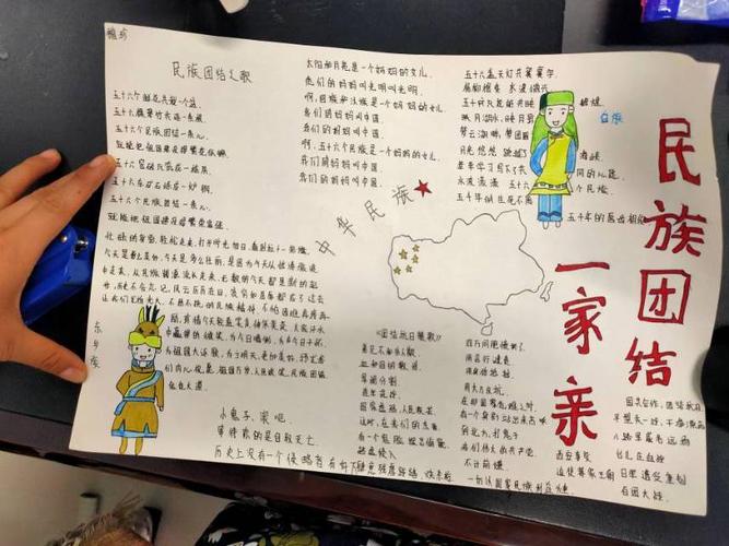 这是孩子们做的手抄报来展示对中华民族的热爱