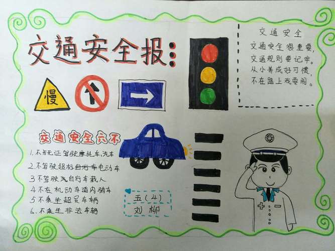 小学举行交通安全手抄报评选活动 写美篇为配合学校交通