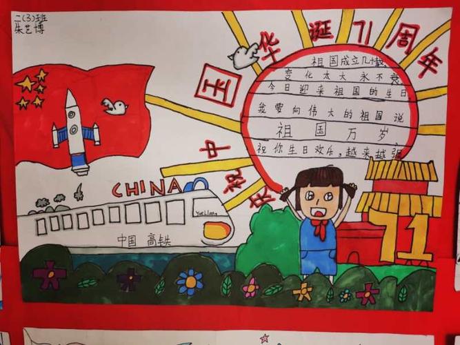 手抄报比赛 写美篇  国庆将至为了弘扬中华精神增强学生爱国主义
