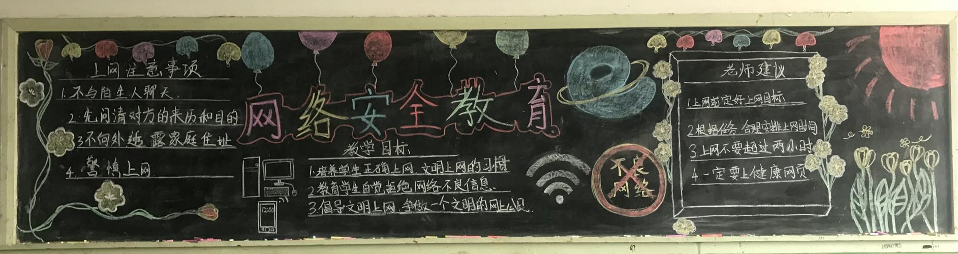 民族实验中学开展网络安全创意黑板报活动
