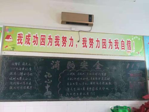孟津县平乐镇太仓小学119消防日安全教育之黑板报