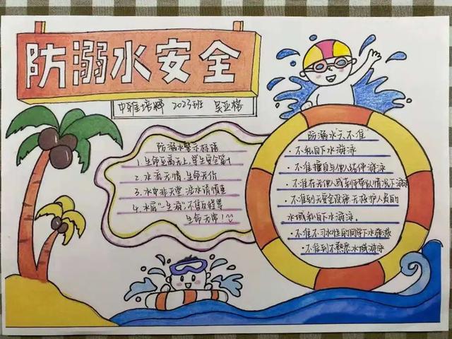 长沙市中小学生防溺水手抄报作品展示开始啦第一期