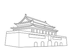 国庆标志性建筑简笔画