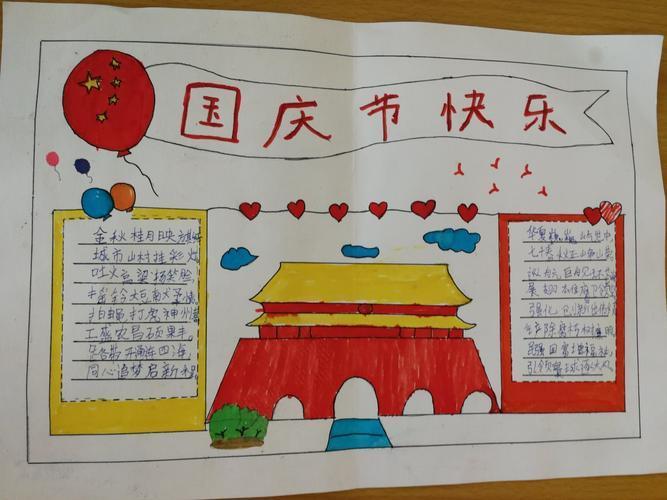 庆节手抄报来创建祖国七十周年华诞手抄报是新中国成立69周年同学们庆