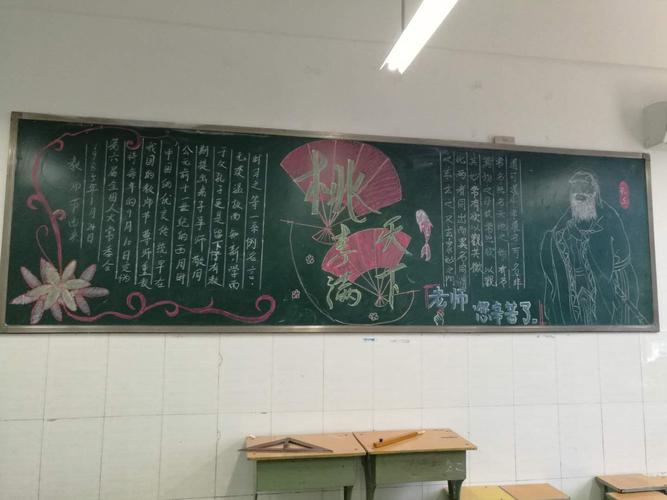 郑州107中学感恩教师系列活动之一各班刊出黑板报庆祝教师节