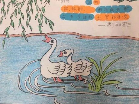 一年级古诗配画手抄报图片-鹅鹅鹅鹅和诗的手抄报鹅和诗的手抄报
