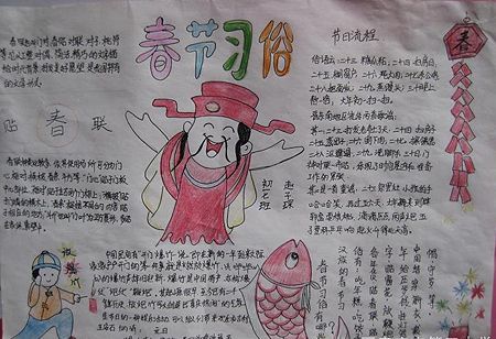 关于春节的手抄报春节习俗20字迎新年手抄报蒙古族新年习俗-中国梦手