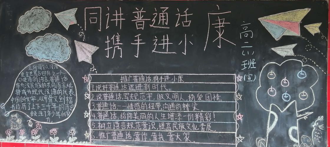 蛟潭中学同讲普通话 携手进小康黑板报评比