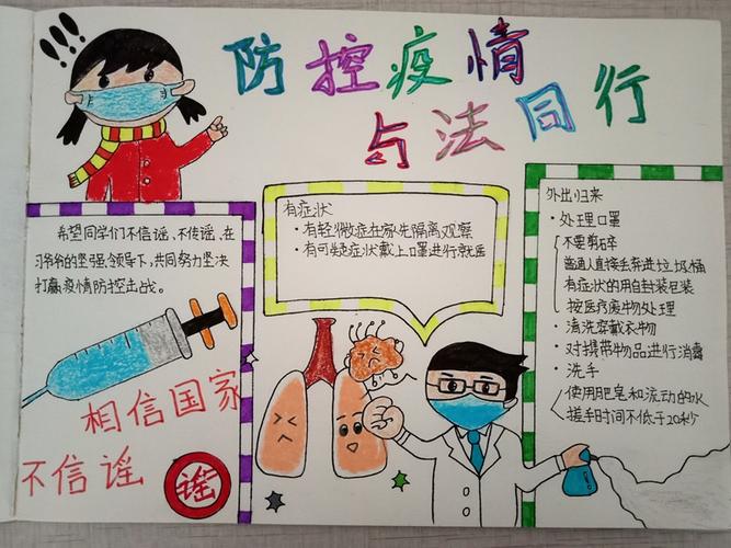 防控疫情法治同行新建小学在行动 写美篇        通过学生绘制手抄报