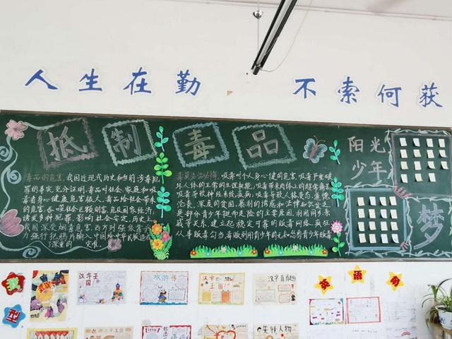 章村小学开展禁毒主题黑板报评比活动
