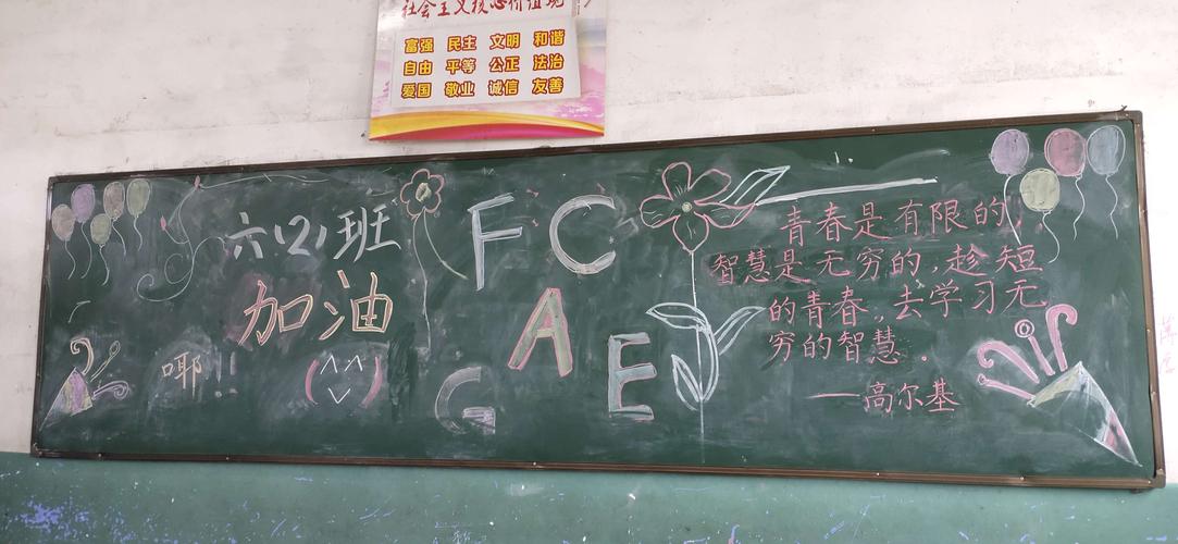 手绘新学期心迎新挑战沛县五段镇姜庄小学2021年春季开学黑板报