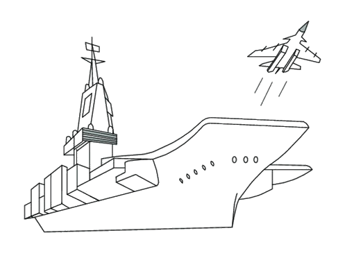简笔航空母舰的画法图片