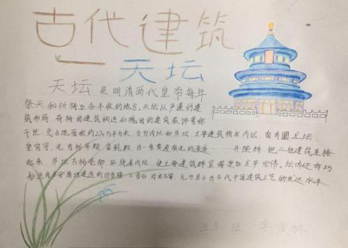 大全传统文化手抄报中国板报网有关我国名胜古迹的手抄报《北京天坛》
