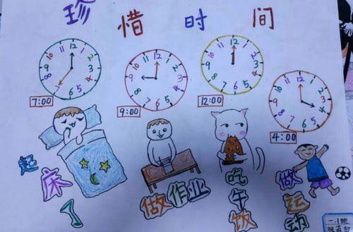 杨凌高新第二小学一年级数学组《珍惜时间》学生手抄报作品展