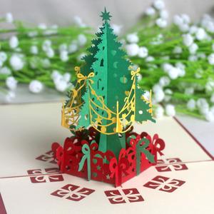 韩国创意diy手工制作3d圣诞节立体贺卡 代写祝福商务员工纸雕卡片