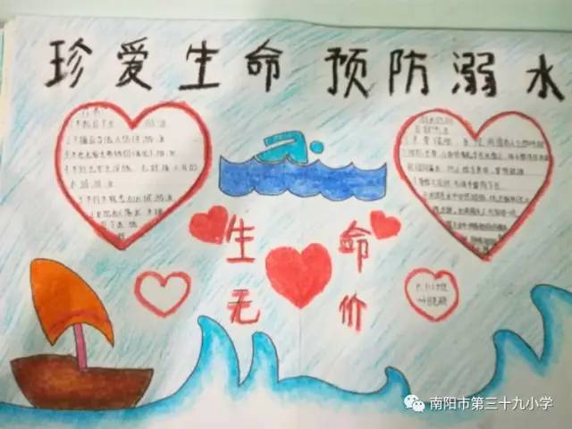 校园南阳市第三十九小示范区龙王庙小学举行防溺水手抄报比赛活动