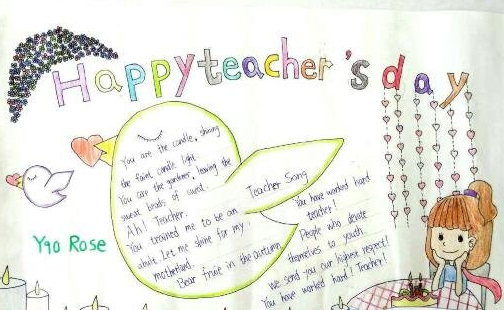 teacher's day教师节手抄报优习英语happy teacher's day手抄报-老师