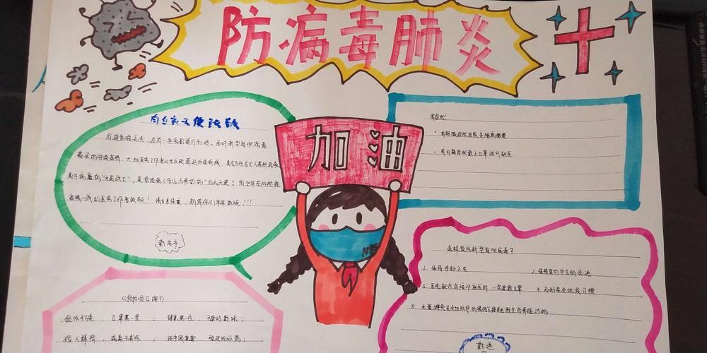 麻栗坡县第一小学三年级学生举行抗击疫情中国必胜手抄报比赛活动