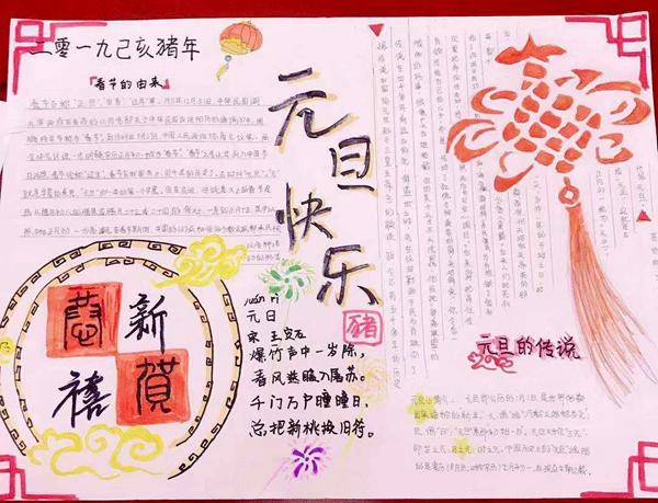 亳州学院附属学校举行我手绘我心庆元旦迎新年手抄报比赛