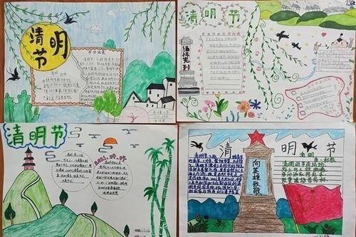 滁州市会峰小学开展清明节手抄报评比活动
