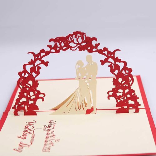 婚礼结婚祝福卡婚礼七夕情人节贺卡品妮创意3d立体手工纸雕甜蜜的