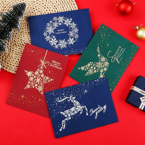 韩国创意高端烫金圣诞节贺卡定制ins风祝福卡感谢卡片带信封