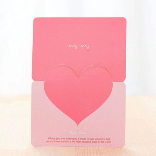 50个装爱心贺卡小卡片韩版节日用感谢留言卡创意生日贺卡 樱花粉