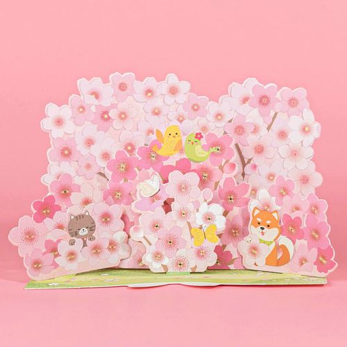 韩创意万用祝福樱花立体贺卡庆祝感谢教师节祝福卡片生日礼物卡