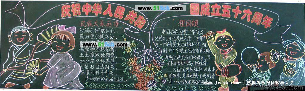 庆祝祖国颂黑板报设计图中华人民共和国