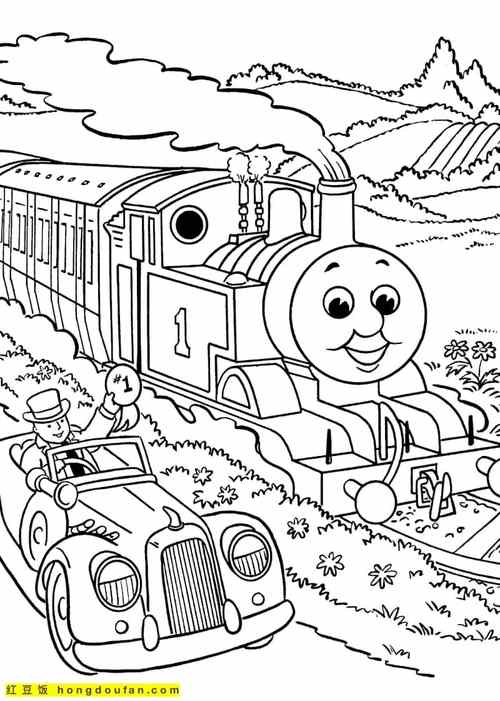 10在托马斯小火车和朋友们儿童卡通涂色图片